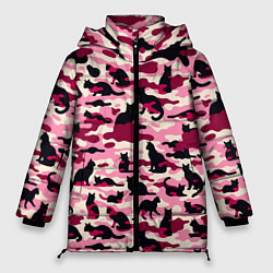 Женская зимняя куртка Камуфляжные розовые котики