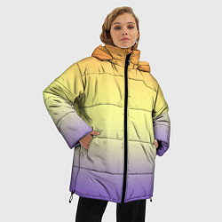 Куртка зимняя женская Градиент жёлто-сиреневый светлый, цвет: 3D-черный — фото 2