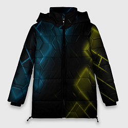 Куртка зимняя женская Нано соты и неон, цвет: 3D-черный