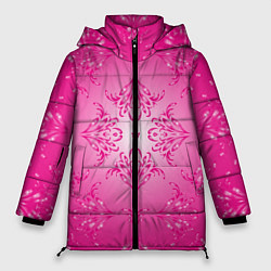 Женская зимняя куртка Узоры на розовом фоне