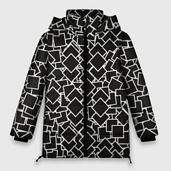 Женская зимняя куртка Ромб черно - белый