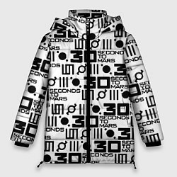 Куртка зимняя женская Thirty Seconds to Mars pattern rock, цвет: 3D-черный