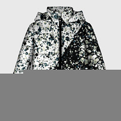 Куртка зимняя женская Абстрактный чёрно-белый пятнистый, цвет: 3D-черный