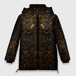 Куртка зимняя женская Золотой узор маори, цвет: 3D-черный