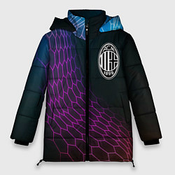 Куртка зимняя женская AC Milan футбольная сетка, цвет: 3D-черный