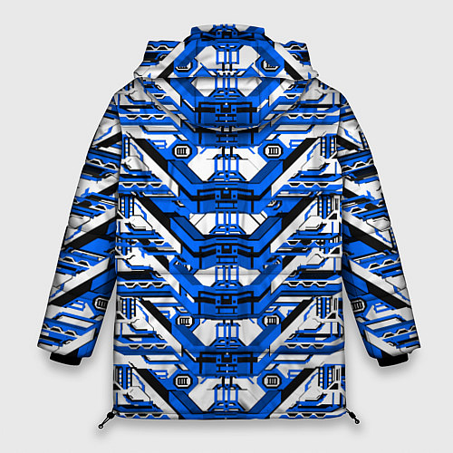 Женская зимняя куртка Сине-белая техно броня / 3D-Красный – фото 2
