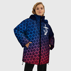 Куртка зимняя женская Doom неоновые соты, цвет: 3D-черный — фото 2