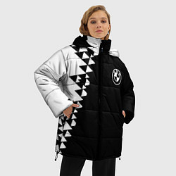 Куртка зимняя женская BMW sport geometry steel, цвет: 3D-светло-серый — фото 2