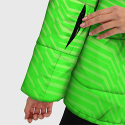 Куртка зимняя женская Зелёные градиентные линии, цвет: 3D-светло-серый — фото 2
