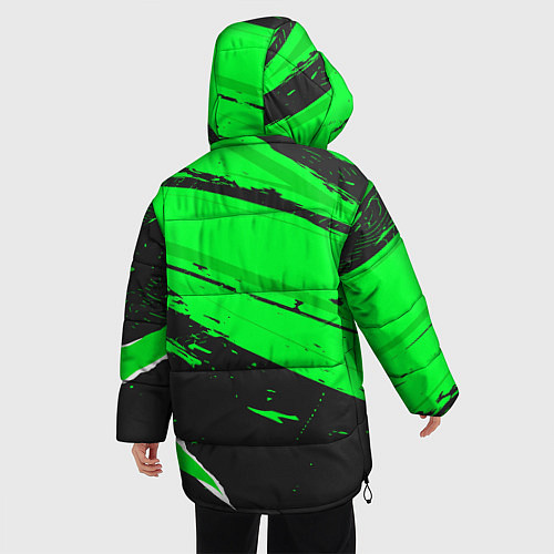 Женская зимняя куртка Manchester United sport green / 3D-Черный – фото 4