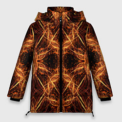 Куртка зимняя женская Светящийся абстрактный пришелец, цвет: 3D-черный