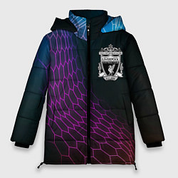 Куртка зимняя женская Liverpool футбольная сетка, цвет: 3D-черный