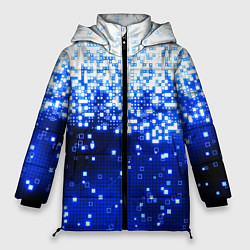 Куртка зимняя женская Поврежденный цифровой скин - осыпающиеся пиксели, цвет: 3D-светло-серый