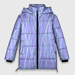 Куртка зимняя женская Светлый сиреневый с неоновыми линиями, цвет: 3D-светло-серый