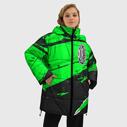 Куртка зимняя женская AC Milan sport green, цвет: 3D-черный — фото 2