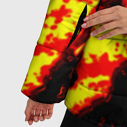 Куртка зимняя женская Текстура огня и воды, цвет: 3D-красный — фото 2