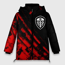 Куртка зимняя женская Leeds United sport grunge, цвет: 3D-красный