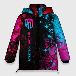 Куртка зимняя женская Atletico Madrid - neon gradient по-вертикали, цвет: 3D-черный