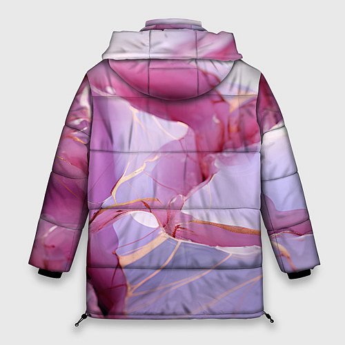 Женская зимняя куртка Куски розового мрамора / 3D-Красный – фото 2