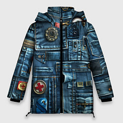 Куртка зимняя женская Джинсы для медработников, цвет: 3D-черный