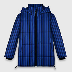 Куртка зимняя женская Синий в вертикальную полоску, цвет: 3D-черный