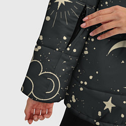 Куртка зимняя женская Звёздная карта с лунами и солнцем, цвет: 3D-светло-серый — фото 2