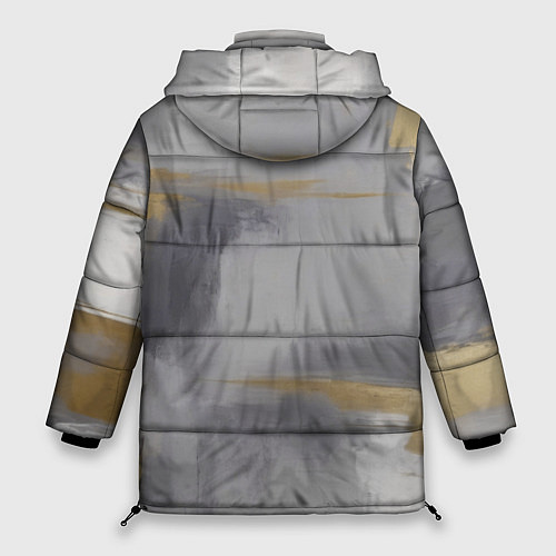 Женская зимняя куртка Серо золотая абстракция / 3D-Светло-серый – фото 2