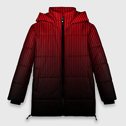 Женская зимняя куртка Красно-чёрный градиент в полоску