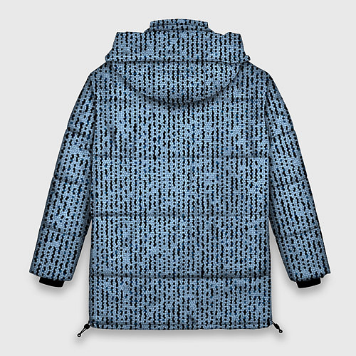 Женская зимняя куртка Голубой с чёрным мелкая мозаика / 3D-Светло-серый – фото 2