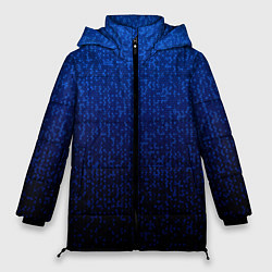 Женская зимняя куртка Градиент мелкая мозаика сине-чёрный