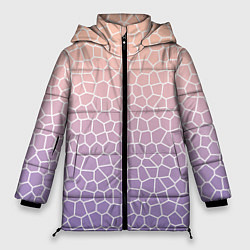 Женская зимняя куртка Паттерн мозаика светло-сиреневый