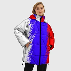 Куртка зимняя женская Штрихи триколор, цвет: 3D-красный — фото 2