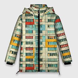 Куртка зимняя женская Яркая панелька, цвет: 3D-красный