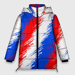 Женская зимняя куртка Триколор штрихи красок
