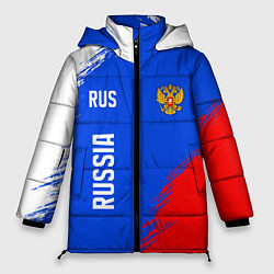 Женская зимняя куртка Триколор и герб России