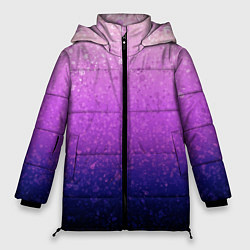 Куртка зимняя женская Абстрактный градиент розово-синий, цвет: 3D-светло-серый