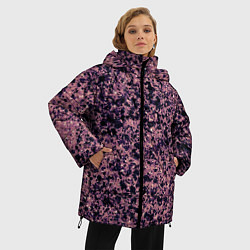 Куртка зимняя женская Абстрактный брызги сине-розовый, цвет: 3D-черный — фото 2