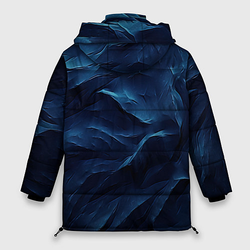 Женская зимняя куртка Синие глубокие абстрактные волны / 3D-Красный – фото 2