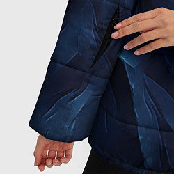 Куртка зимняя женская Синие глубокие абстрактные волны, цвет: 3D-красный — фото 2