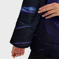 Куртка зимняя женская Синее абстрактное сияние, цвет: 3D-черный — фото 2