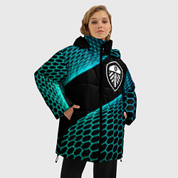 Куртка зимняя женская Leeds United football net, цвет: 3D-черный — фото 2