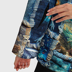 Куртка зимняя женская Разнообразие миров - пэчворк, цвет: 3D-светло-серый — фото 2