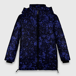 Куртка зимняя женская Тёмно-синий космический абстракция, цвет: 3D-черный
