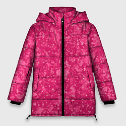 Куртка зимняя женская Яркий розовый абстракция, цвет: 3D-черный