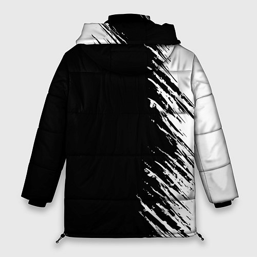 Женская зимняя куртка Самурай штрихи - киберпанк 2077 / 3D-Красный – фото 2
