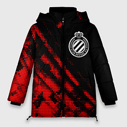 Куртка зимняя женская Club Brugge sport grunge, цвет: 3D-красный