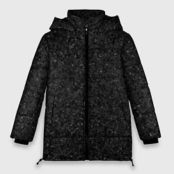 Куртка зимняя женская Текстура мокрый асфальт тёмный серый, цвет: 3D-черный