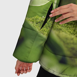 Куртка зимняя женская Геометрический пейзаж фиолетовый и зеленый, цвет: 3D-красный — фото 2