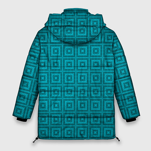 Женская зимняя куртка Геометрический синий узор / 3D-Красный – фото 2