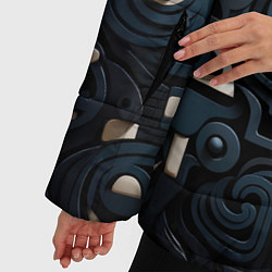 Куртка зимняя женская Паттерн-узор из толстых линий, цвет: 3D-светло-серый — фото 2